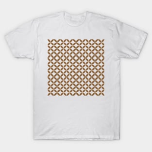 Retro Circles and Diamonds Brown 4 T-Shirt